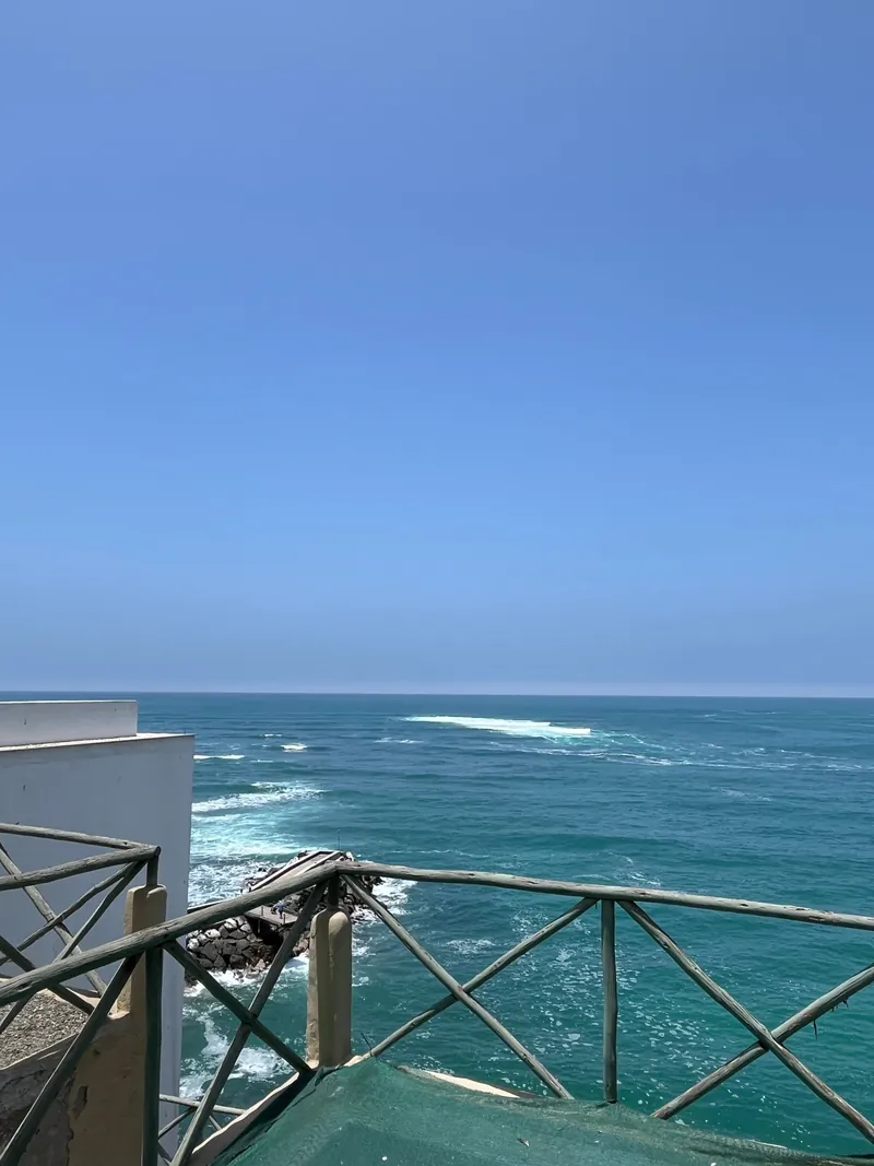 Terraza con vista al océano